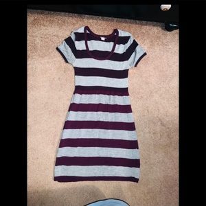 Purple and Grey Stripe Children’s Dress